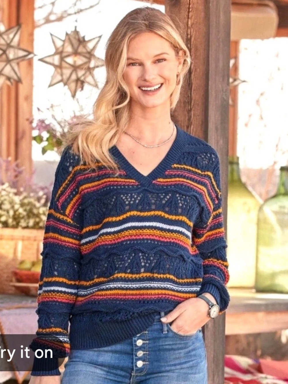 SUNDANCE ALYSHA V Neck Knit Sweater BN